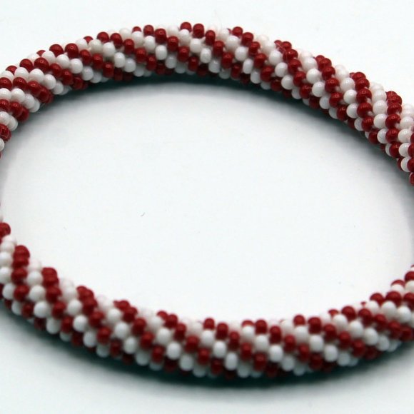 COPY - Set of 3, Handmade Glass Beaded Nepal Crochet Bracelets Bangle | Glass s… - Picture 4 of 4